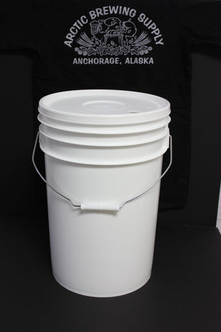 6 Gallon, Food-Grade Plastic Bucket Fermenters with Drilled Lid (1